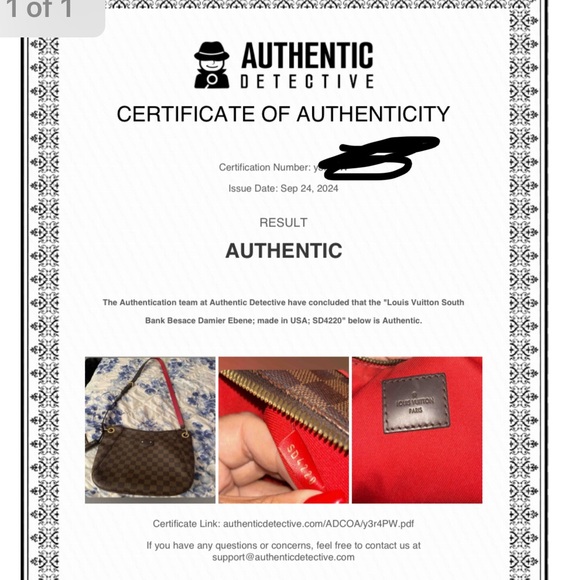 LOUIS VUITTON South Bank Besace Damier Ebene Crossbody bag purse original - Picture 14 of 15